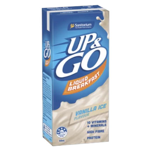 Up&Go Vanilla Ice Liquid breakfast vending machine product