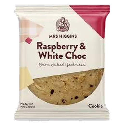 Mrs Higgins Raspberry & White Choc Cookie Oven baked cookie vending machine product
