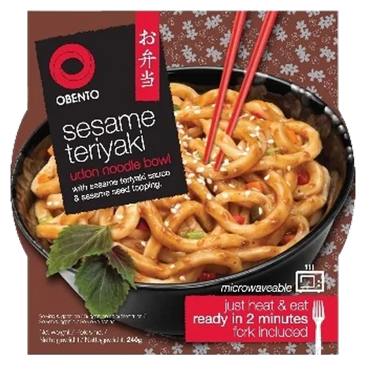 Obento Sesame Teriyaki Udon Noodle Bowl Microwave meal vending machine product