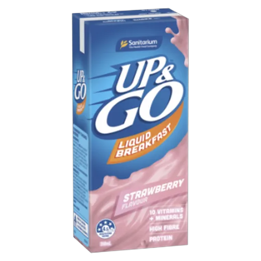 Up&Go Strawberry Liquid breakfast vending machine product