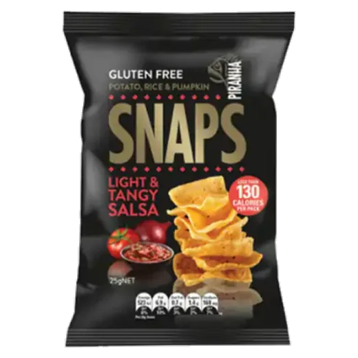 Piranha Snaps Light & Tangy Salsa Gluten free crisps vending machine product
