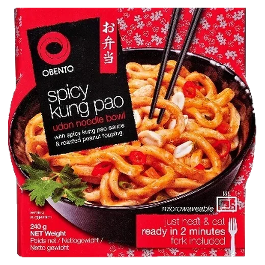 Obento Spicy Kung Pao Udon Noodle Bowl Microwave meal vending machine product