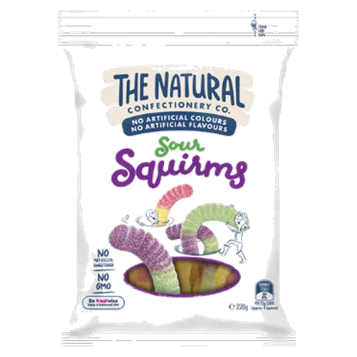 The Natural Confectionery Co Sour Squirms Lollies vending machine product