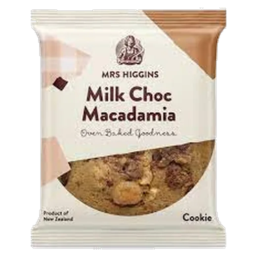 Mrs Higgins Milk Choc Macadamia Cookie Oven baked cookie vending machine product